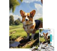 Puzzle de 1000 pièces pour Adolescents Motif Pembroke Welsh Corgi activités Amusantes à la Maison Un Jouet à Monter soi-même pour Les 14 Ans et Plus (38x26cm)