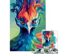 Puzzle de 1000 pièces pour Adolescents Motif phénix coloré Art numérique Jeu éducatif et Stimulant Divertissement Familial Cadeau d'anniversaire (Taille 38x26cm)