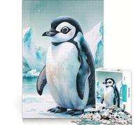 Puzzle de 1000 pièces pour Adolescents, Motif Pingouin Mignon à l'aquarelle, Jeu éducatif, décoration Murale, avec Poster et fiche de Questions Assortis 38x52cm