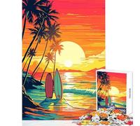 Puzzle de 1000 pièces pour Adolescents Motif Planche de Surf Vintage décoration Murale pour Un échange de Cadeaux Jeu Impossible à Rater renforce Les Liens Entre Les Couples 38x26cm