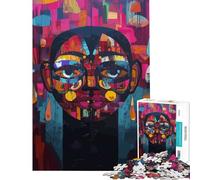 Puzzle de 1000 pièces pour Adolescents Motif Pop Art Abstrait Portrait kaléidoscopique Jouet éducatif Jeu de réflexion idéal pour Les Couples Cadeau Amusant (Taille 38x52cm)