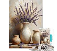 Puzzle de 1000 pièces pour Adolescents Motif Pots en Terre Cuite Lavande Puzzle pour Adultes Jeu Pratique d'analyse et de logique Cadeau d'anniversaire Original (38x26cm)