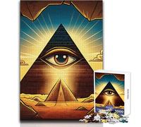 Puzzle de 1000 pièces pour Adolescents, Motif Pyramide de l'œil Qui voit Tout, Jeu Stimulant, décoration Murale, Cadeau d'anniversaire, Dimensions : 50x75cm