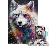 Puzzle de 1000 pièces pour Adolescents Motif Renard Arctique Puzzle pour Adultes Jeu Anti-Stress Divertissement à Domicile Cadeau Stimulant (Taille 38x26cm)