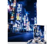 Puzzle de 1000 pièces pour Adolescents Motif Rue de Tokyo néon Jeu éducatif Une œuvre d'art à Monter soi-même avec Poster et fiche d'informations Assortis (50x75cm)