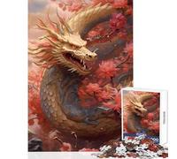 Puzzle de 1000 pièces pour Adolescents Motif Sakura et Dragon Jouet éducatif Chinois pour Un Anniversaire Jeu Relaxant décoration de Bureau Dimensions 38x26cm