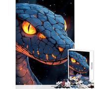 Puzzle de 1000 pièces pour Adolescents Motif Serpent aux Yeux de feu décoration Murale Cadeau pour Femmes et Hommes Jeu éducatif pour renforcer Les Liens Amoureux Dimensions 50x75cm
