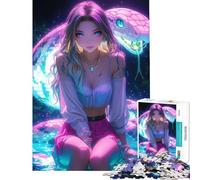 Puzzle de 1000 pièces pour Adolescents Motif Serpent néon Idéal pour Un Anniversaire Les Vacances de Noël Un Jeu éducatif pour Passer Le Temps Convient aux 14 Ans et Plus (38x26cm)