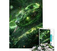 Puzzle de 1000 pièces pour Adolescents Motif Serpent néon Vert Jeu Pratique et Stimulant Cadeau d'anniversaire décoration intérieure (Dimensions 38x52cm)