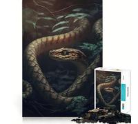 Puzzle de 1000 pièces pour Adolescents,Motif Serpent Noir,Bords Nets,Jeu de logique,Moment de détente et de Divertissement,Cadeau Artistique de Noël (38x52cm)