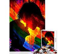 Puzzle de 1000 pièces pour Adolescents Motif Silhouette Arc-en-Ciel et Amour Jeu éducatif Cadeau d'anniversaire avec Poster et fiche de Questions Assortis Dimensions 38x52cm