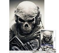 Puzzle de 1000 pièces pour Adolescents Motif Squelette de Soldat fantôme à Monter soi-même Un pour s'amuser à la Maison et stimuler sa réflexion Dimensions 38x52cm