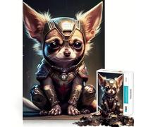 Puzzle de 1000 pièces pour Adolescents,Motif Super-héros Chihuahua,découpe Fine,Jeu de réflexion,Cadeau,détente et Divertissement pour Un Anniversaire (50x75cm)