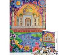 Puzzle de 1000 pièces pour Adolescents Motif Taj Mahal coloré Jeu Amusant à Assembler Jouet Anti-Stress Chaque pièce est Unique (38x26cm)