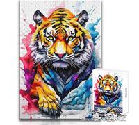 Puzzle de 1000 pièces pour Adolescents, Motif Tigre Aquarelle, Jeu éducatif Impossible à Apprendre, Cadeau d'anniversaire (Dimensions 38x26cm)