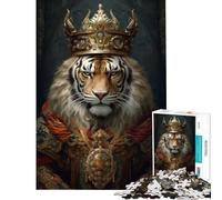 Puzzle de 1000 pièces pour Adolescents Motif Tigre Roi Activités ludiques à la Maison Jeu éducatif d'assemblage de Motifs À partir de 14 Ans Jeu de Puzzle proposé (50x75cm)
