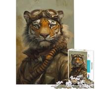 Puzzle de 1000 pièces pour Adolescents Motif Tigre Steampunk Jeu de réflexion et Jouet intellectuel Cadeau et Jouet Amusant et Humoristique (Dimensions 38x52cm)
