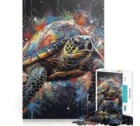Puzzle de 1000 pièces pour Adolescents, Motif Tortue, découpe précise, Jeu cognitif Amusant, Divertissement pour Les Temps Morts, décoration de Noël pour la Maison (38x26cm)