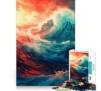 Puzzle de 1000 pièces pour Adolescents,Motif Vagues océaniques,découpe Fine,Jeu de réflexion,Cadeau,détente et Divertissement pour Un Anniversaire (38x52cm)