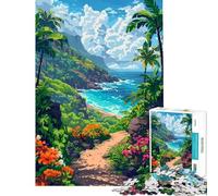 Puzzle de 1000 pièces pour Adolescents Motif Vagues rétro hawaïennes Jeu éducatif pixelisé pour Les Jeux (Taille 50x75cm)