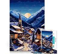 Puzzle de 1000 pièces pour Adolescents, Motif Village des Alpes suisses, Bords Nets, Jeu de réflexion, Jouet d'éveil, Cadeau de Noël (38x52cm)
