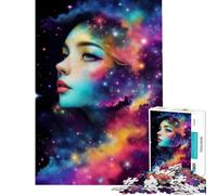 Puzzle de 1000 pièces pour Adolescents Motif Visage de nébuleuse et Femme Charmante Jeu éducatif et Stimulant Cadeau Amusant et Humoristique pour Les Anniversaires (Taille 38x26cm)