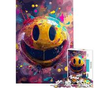 Puzzle de 1000 pièces pour Adolescents Motif Visage Souriant coloré et Amusant idéal pour se détendre décorer et s'amuser à la Maison (Taille 75x50cm)