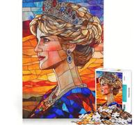 Puzzle de 1000 pièces pour Adolescents Motif vitrail Princesse Diana Jouet à Monter soi-même décoration Parfaite avec des pièces de Formes aléatoires Parfaitement emboîtables 38x52cm