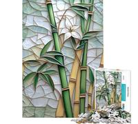 Puzzle de 1000 pièces pour Adolescents Motif vitrail Sapin et Bambou idéal pour Un Anniversaire ou Noël Jeu Impossible à Commencer par 14 Ans (50x75cm)