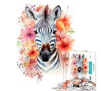 Puzzle de 1000 pièces pour Adolescents Motif zèbre Aquarelle Jeu Pratique et Stimulant Cadeau d'anniversaire décoration intérieure (38x26cm)