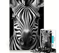 Puzzle de 1000 pièces pour Adolescents,Motif zèbre Noir et Blanc,découpe précise,Jeu Stimulant,Moment de détente,décoration de Noël (38x52cm)