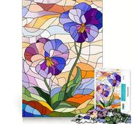 Puzzle de 1000 pièces pour Adolescents Motifs de pensées en vitrail Découpe précise Jeu Artistique Amusant et Relaxant Cadeau d'anniversaire Original (50x75cm)