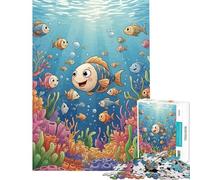 Puzzle de 1000 pièces pour Adolescents Motifs de Poissons et de récifs coralliens Défi éducatif et Stimulant Jeu Amusant Convient aux Personnes de 14 Ans et Plus (50x75cm)