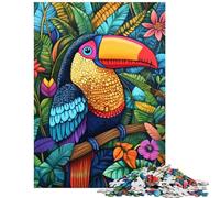 Puzzle de 1000 pièces pour Adolescents Motifs de Toucans éclatants Puzzle de précision pour Adolescents Défi éducatif Cadeau d'anniversaire (38x26cm/1000 pièces)