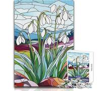 Puzzle de 1000 pièces pour Adolescents - Motifs vitraux et Perce-Neige - Idéal pour des soirées Jeux en Famille - Défi Stimulant - Cadeau Parfait - Dimensions : 38x26cm