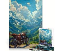 Puzzle de 1000 pièces pour Adolescents, Moto d'aventure Alpine, logique, Jeu Silencieux, Bords Nets, Cadeau Festif (50x75cm)