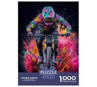 Puzzle De 1000 Pièces pour Adolescents Mountain Biker in Color Blast Puzzle Jeu Manuel Difficile Difficile Cadeaux pour Les Amis Et La Famille 70x50cm/1000pcs