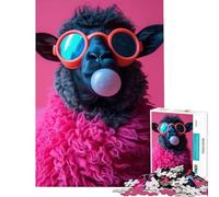 Puzzle de 1000 pièces pour Adolescents Moutons et Chewing-Gum Jeu éducatif Cadeau d'anniversaire Modèle à Assembler (Dimensions 38x26cm)