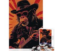 Puzzle de 1000 pièces pour Adolescents Mr Monkey Blues Night Jeu Impossible Cadeau et Jouet idéal pour se détendre (38x26cm)