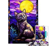 Puzzle de 1000 pièces pour Adolescents Munchkin Cat Stained Jeu Amusant à Faire à la Maison Course de Vitesse Manuelle Jeu Pratique pour Les 14 Ans et Plus (38x52cm)