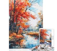 Puzzle de 1000 pièces pour Adolescents Murmures automnaux au Bord de la rivière Jeu Amusant Découpe de précision Décoration intérieure Jouet Anti-Stress Cadeau (38x26cm)