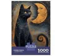 Puzzle De 1000 Pièces pour Adolescents Mystical Black Cat Art Puzzle Anti-Stress, Amusant Et Original, Cadeau Unique pour Un Anniversaire Ou Noël 70x50cm/1000pcs