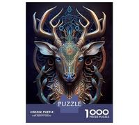 Puzzle De 1000 Pièces pour Adolescents Mystical Cosmic Deer Puzzles pour Adolescents - Jeu Manuel - Une Œuvre d'art - Cadeaux Uniques pour Un Anniversaire Ou Noël 52x38cm/1000pcs