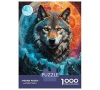 Puzzle De 1000 Pièces pour Adolescents Mystical Moon Lone Wolf Puzzle Anti-Stress, Amusant Et Original, Cadeau Unique pour Un Anniversaire Ou Noël 70x50cm/1000pcs