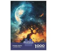Puzzle De 1000 Pièces pour Adolescents Mystical Tree Under Moon Puzzles pour Adultes Jeux Relaxants Découpe De Précision Cadeaux De Noël Et d'anniversaire 52x38cm/1000pcs