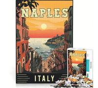 Puzzle de 1000 pièces pour Adolescents, Naples, Italie, décoration Murale, stimule la mémoire, Cadeau Unique pour Un Anniversaire ou Noël 38x52cm