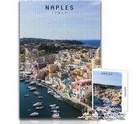 Puzzle de 1000 pièces pour Adolescents, Naples, Jeu Stimulant, Jouet, décoration, Cadeau de Noël Secret, Dimensions 38x26cm