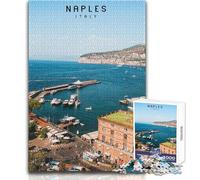 Puzzle de 1000 pièces pour Adolescents, Naples, Jeu Stimulant, Jouet, décoration, Cadeau de Noël Secret, Dimensions 38x26cm
