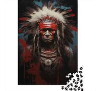 Puzzle De 1000 Pièces Pour Adolescents Native American Warrior Art Print-1 Puzzles Pour Adolescents : Amusants Et Humoristiques ! Stimulez Votre Cerveau ! Soirée Jeux Et Divertissement En Famille 70x5