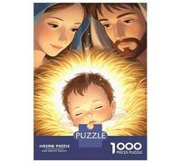 Puzzle De 1000 Pièces pour Adolescents Nativity Scene Baby Jesus, Mary, Joseph Puzzles pour Adultes Anti-Stress Défi Éducatif Jeu De Défi Unique 52x38cm/1000pcs